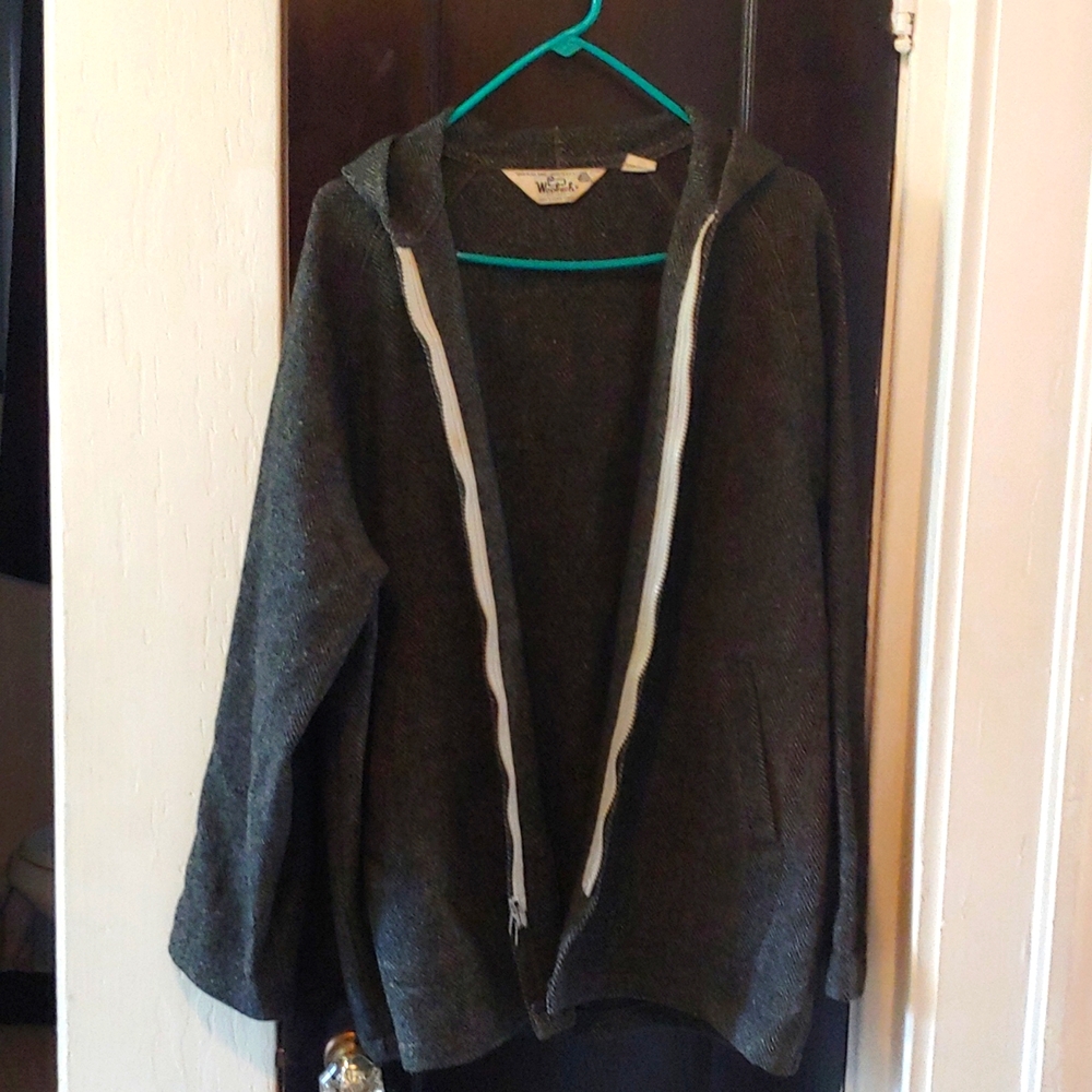 Woolrich Mens Vintage Wool Jacket with Hood Pockets Size Large